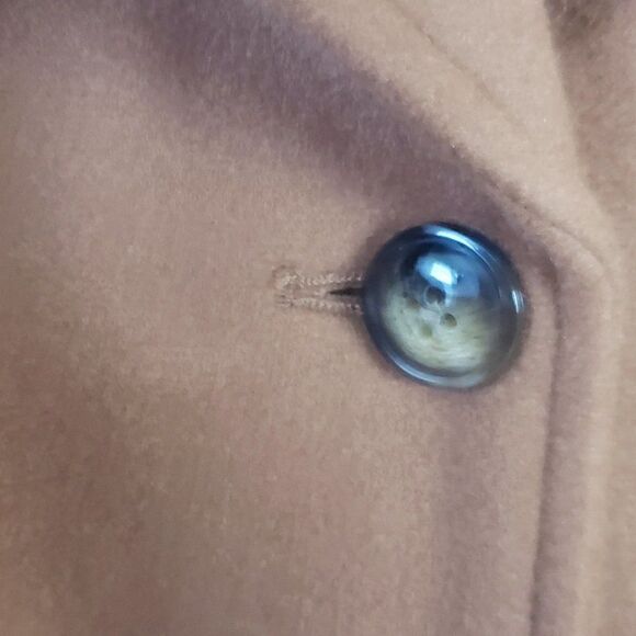 Old Navy Coat Size L Tall Camel Brown Sherpa Collar Faux Wool NEW - Picture 4 of 10